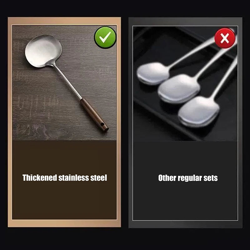 Stainless Steel Wok Spatula with Wooden Handle | Versatile Cooking Utensil