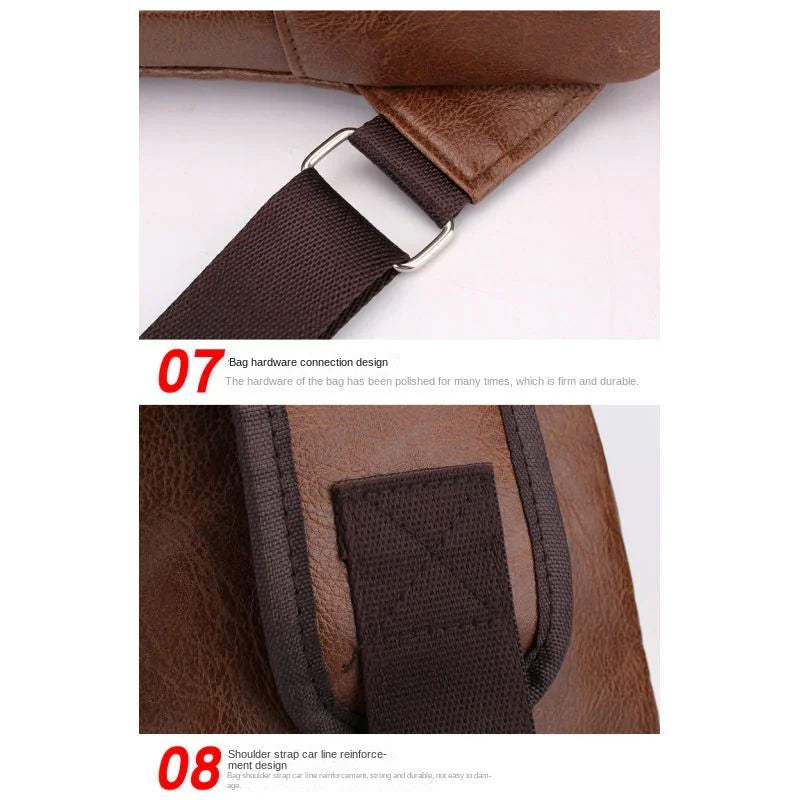 Men's Chest Bag with Headphone Hole | Versatile USB Shoulder Pack
