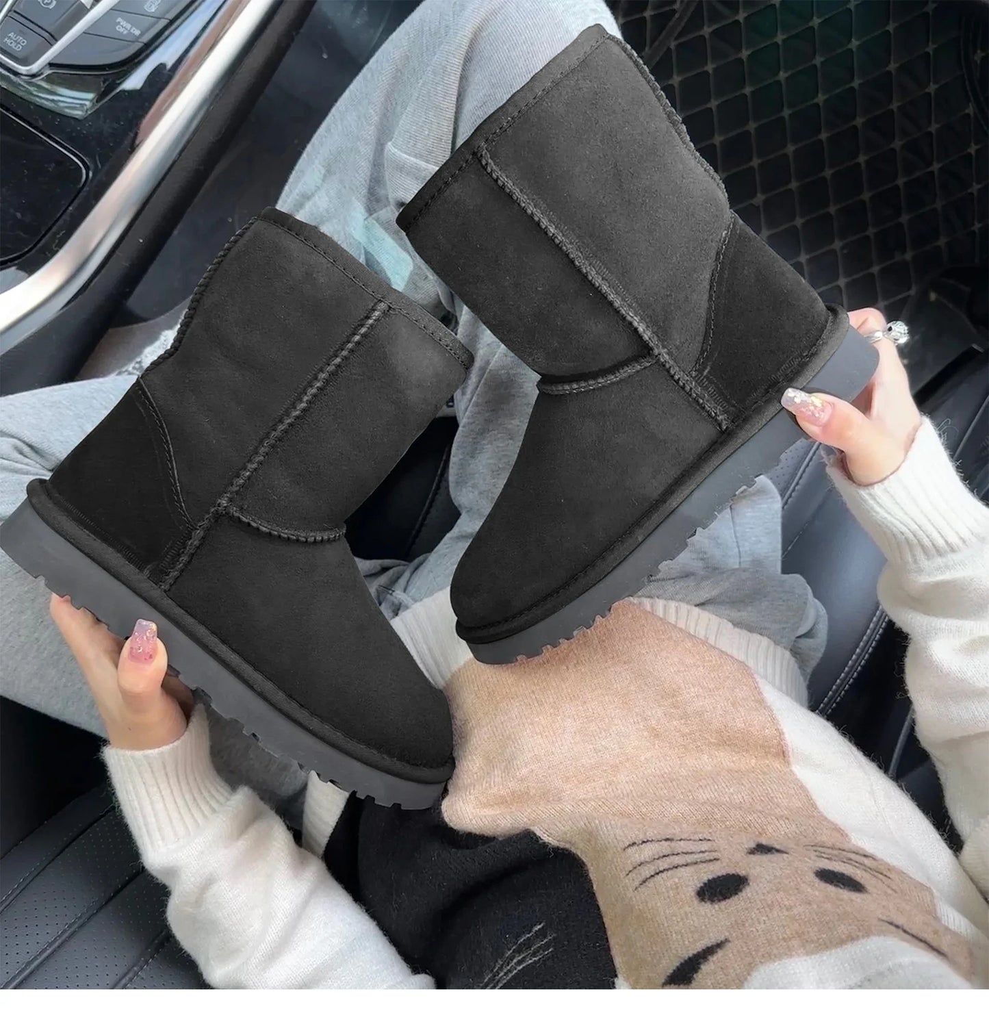 Women's Sheepskin Wool Snow Boots | Warm Winter Ankle Boots