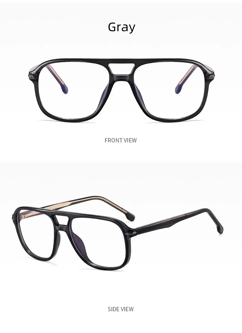 Retro Double Beam Pilot Optical Glasses | Anti Blue Light Eyewear