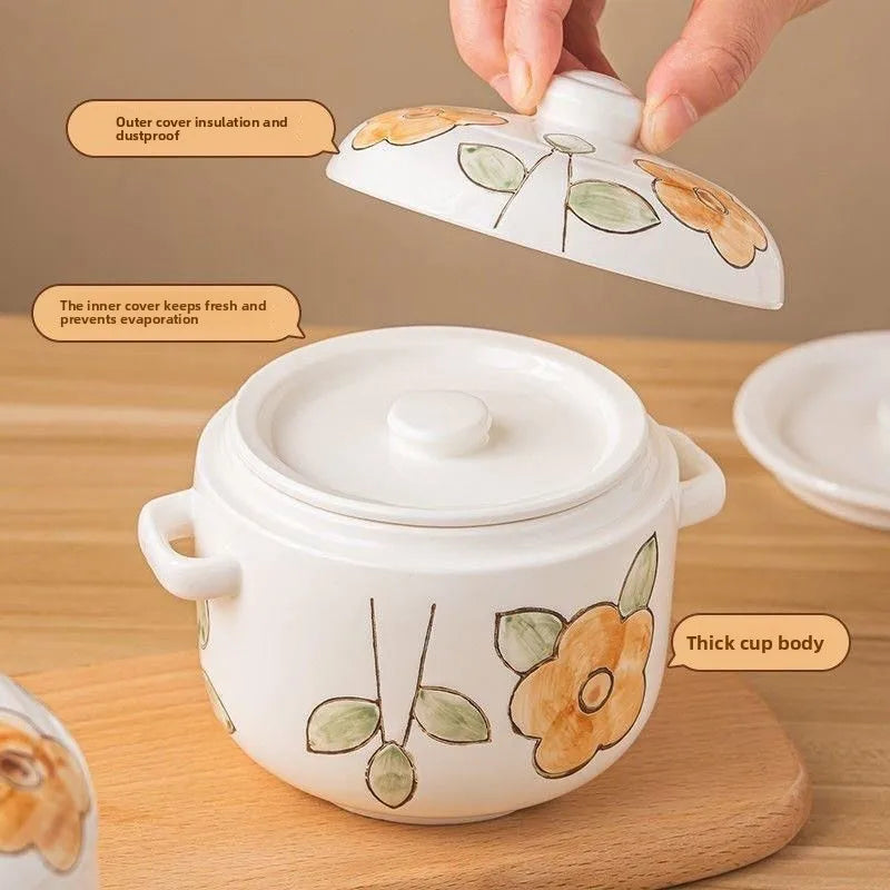 Hand-Painted Ceramic Stew Pot | Versatile Heat-Resistant Cookware