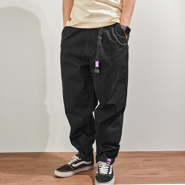 Men's Baggy Tapered Casual Cotton Pants for All Seasons
