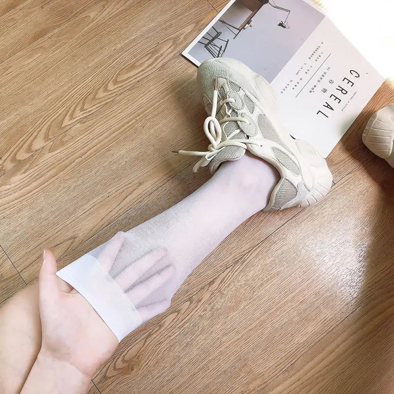 Ultra-Thin Transparent Nylon Mesh Stockings | Summer Knee High Socks