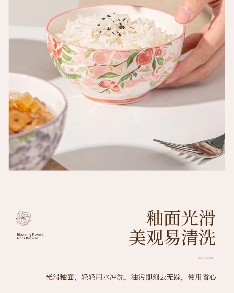 Elegante bol de cerámica estilo japonés para arroz | Vajilla perfecta para el hogar
