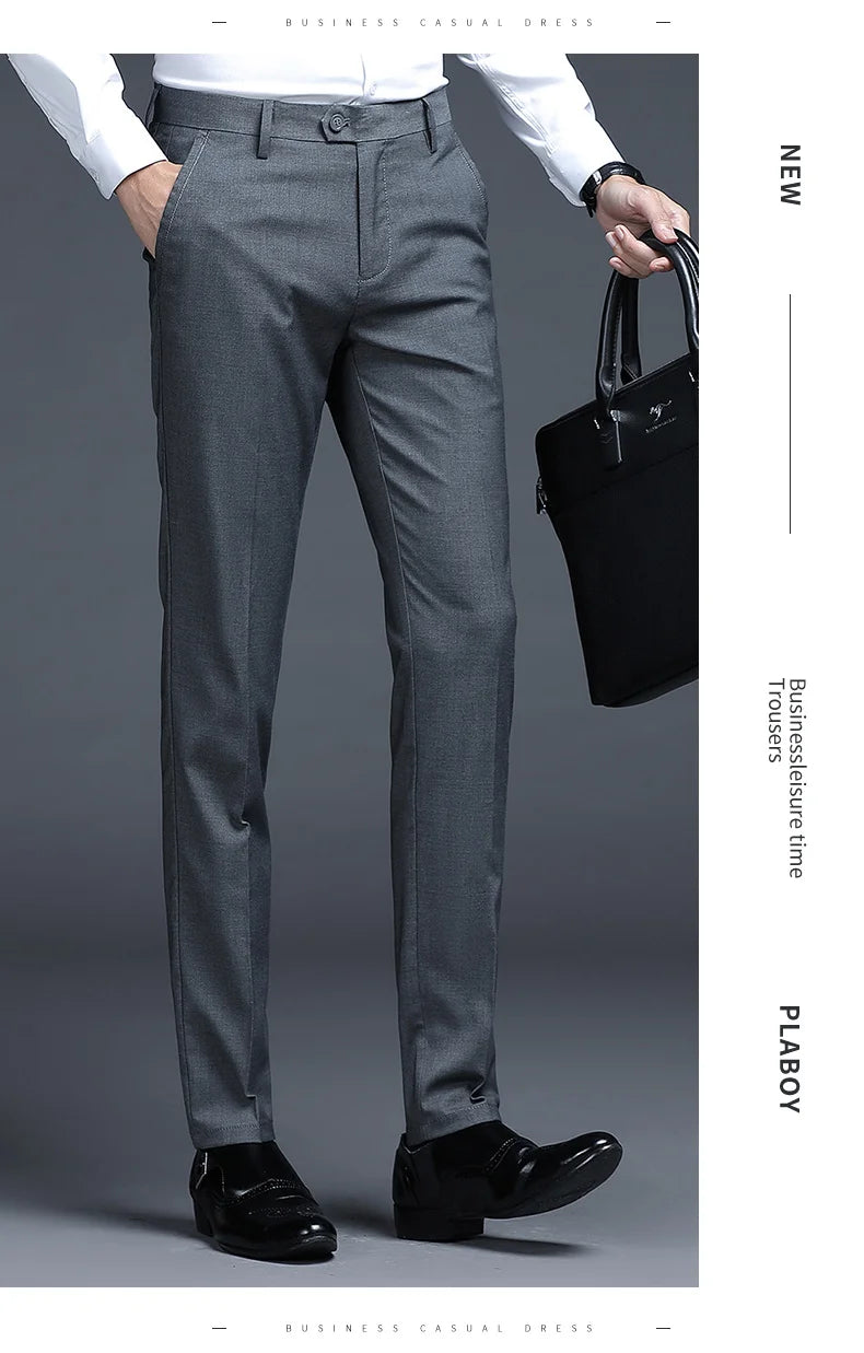 Men's Relaxed Fit Business Suit Pants | Stylish Office Trousers