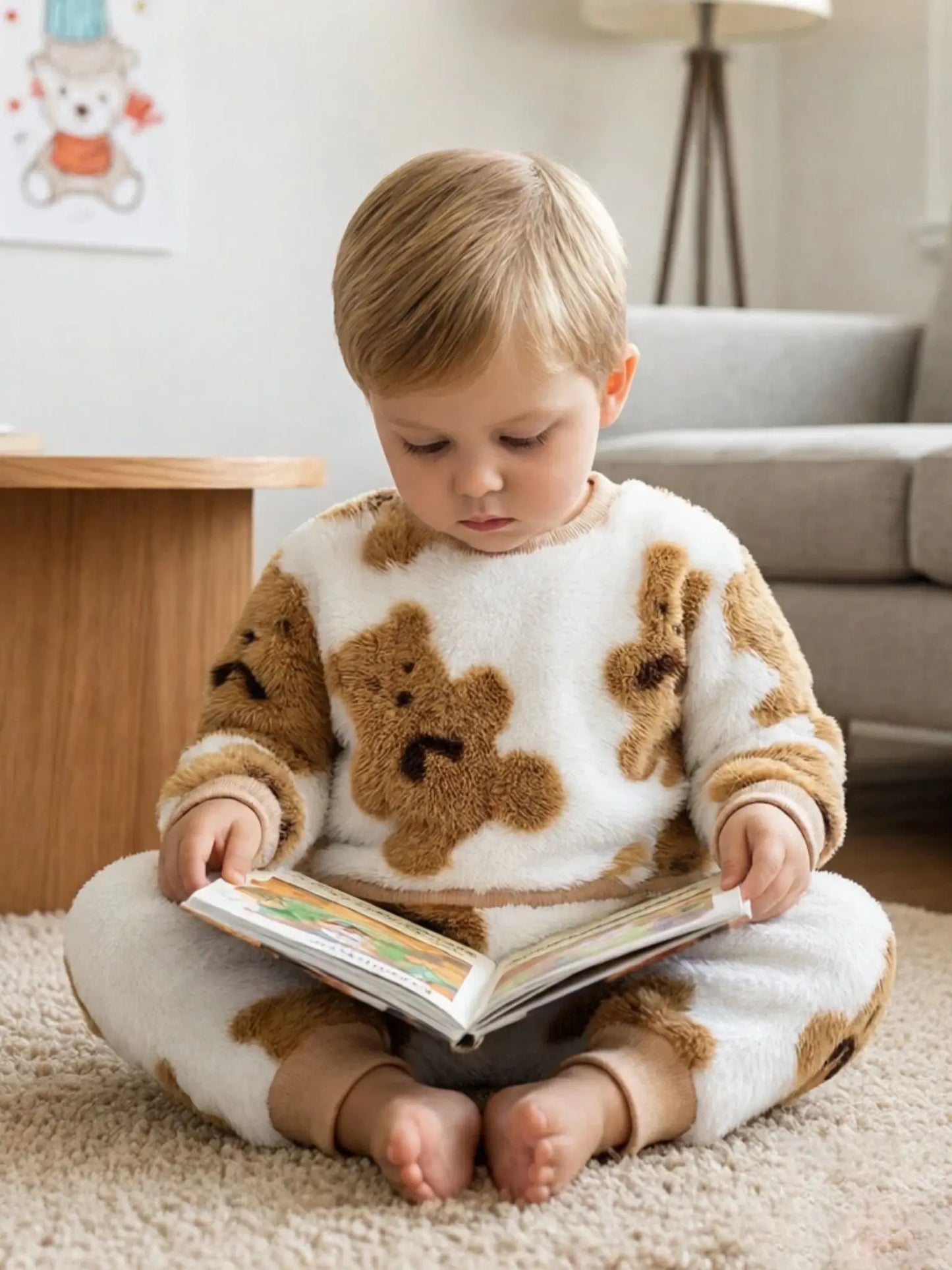 Adorable Toddler Bear Sweatshirt & Pants Set | Winter Comfort