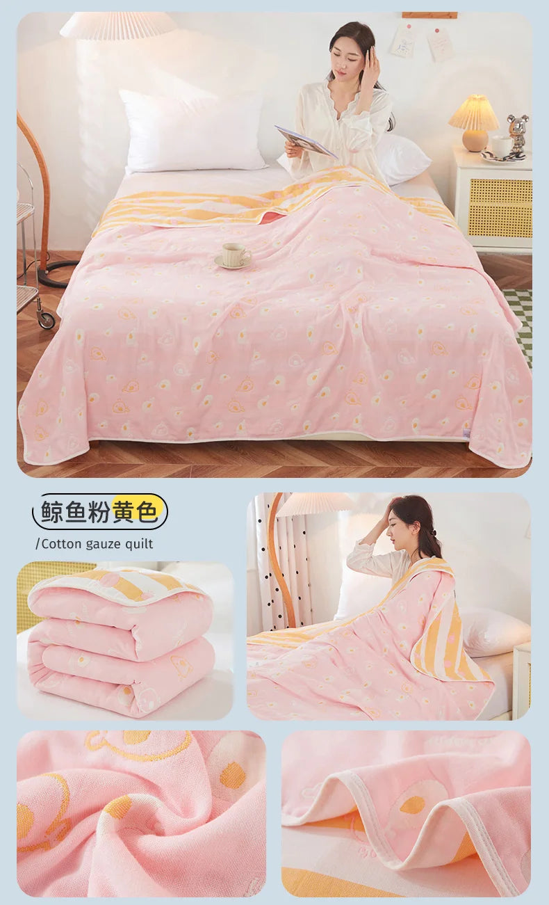 Breathable Summer Quilt | Multi-functional Cotton Towel Blanket
