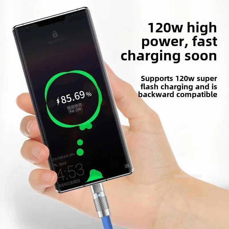 New 120W 7A Super Fast Charge PD Type C Liquid Silicone Cable 1M 1.5M 2M Usb Cable Usb C To C Charger Cable for Xiaomi Huawei