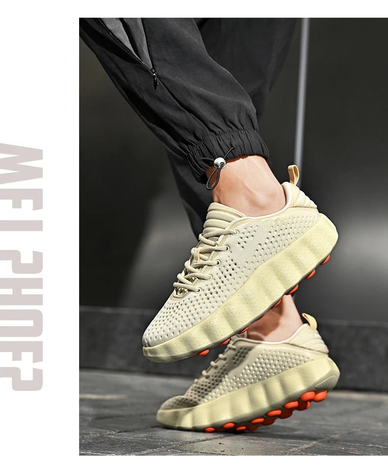 Men's Casual Thick Sole Sneakers | Breathable Summer Walking Shoes