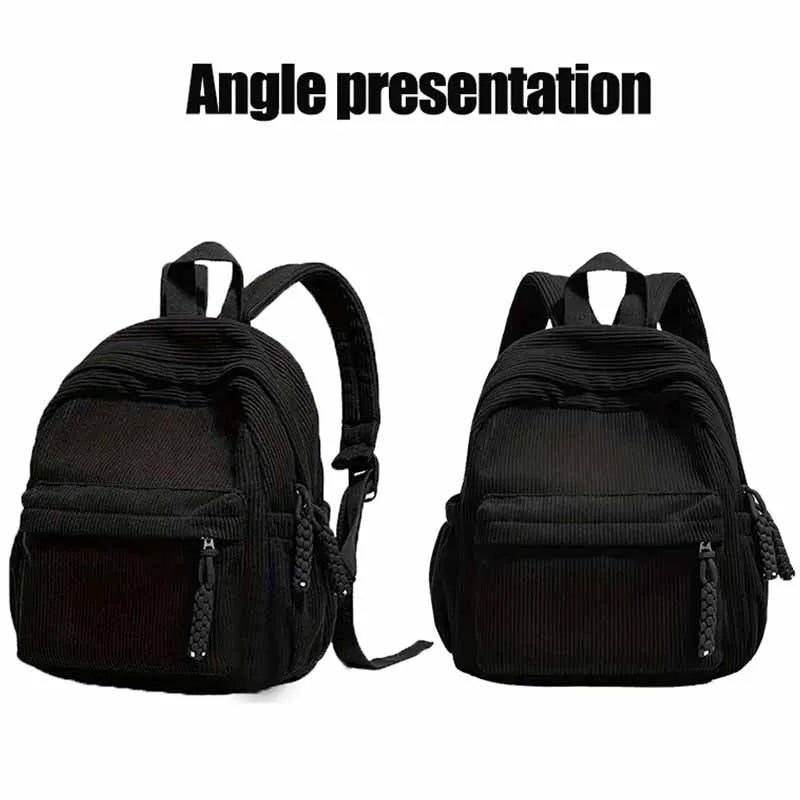 Trendy Women's Multi-color Corduroy Backpack | Stylish Daily Bag