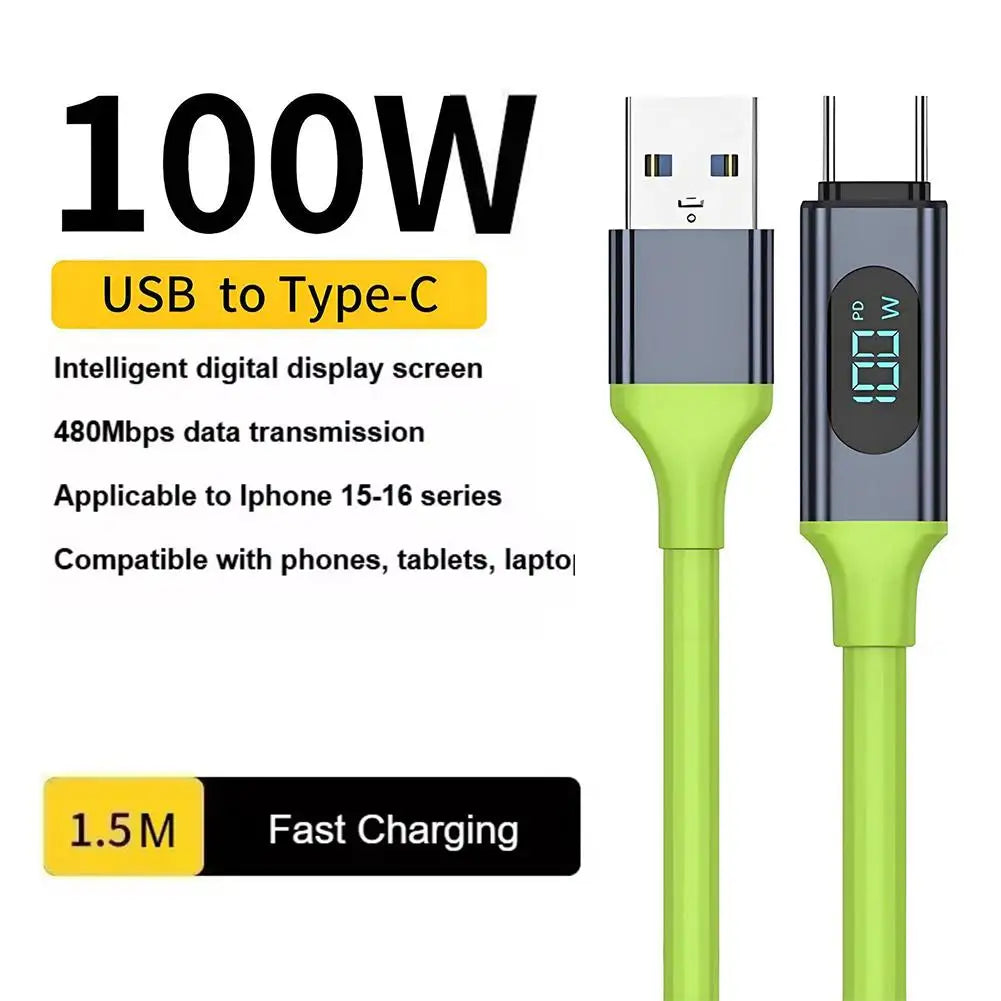 240W High-Speed USB C Dual Charging Cable with Digital Monitor