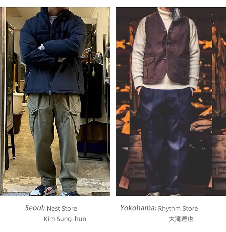 Men's Vintage Cargo Pants | All-Season Cotton Tapered Trousers 2026