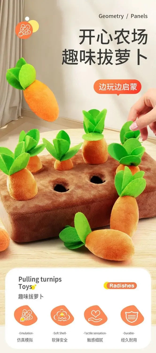 Educational Baby Plush Carrot & Radish Interaction Toy