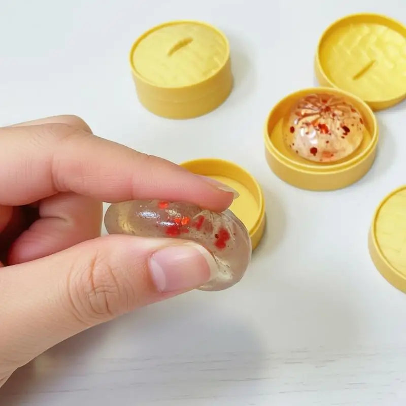 Crystal Bun Cute Mini Soup Dumpling Shaped Stress-relief Squeeze Toy, Venting Office Prank Toy, Slow Rebound, Fun Gift