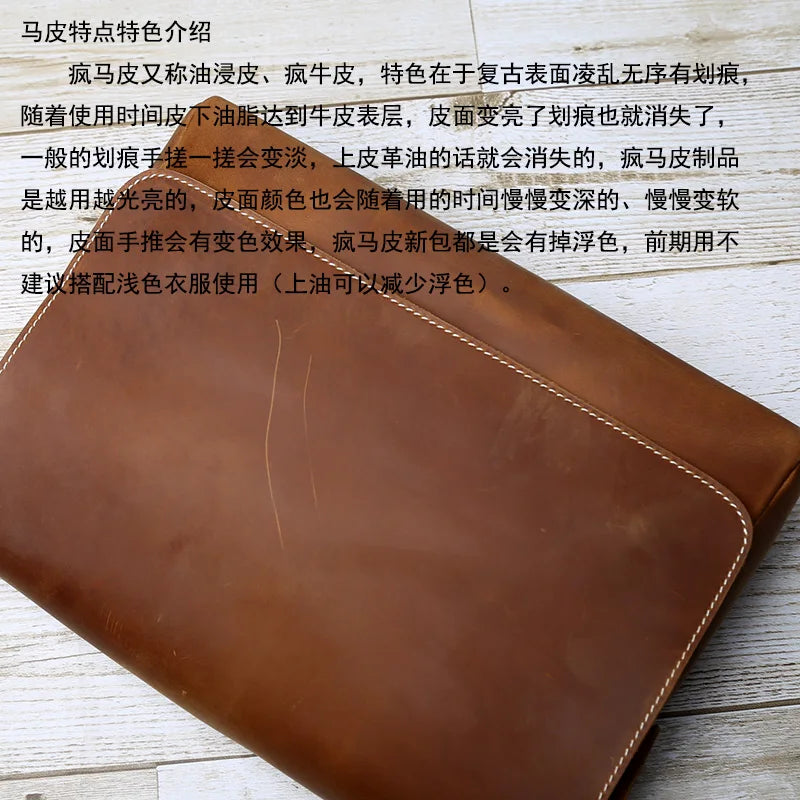 Retro Cowhide Men's Crossbody Bag | Handmade Leather Messenger