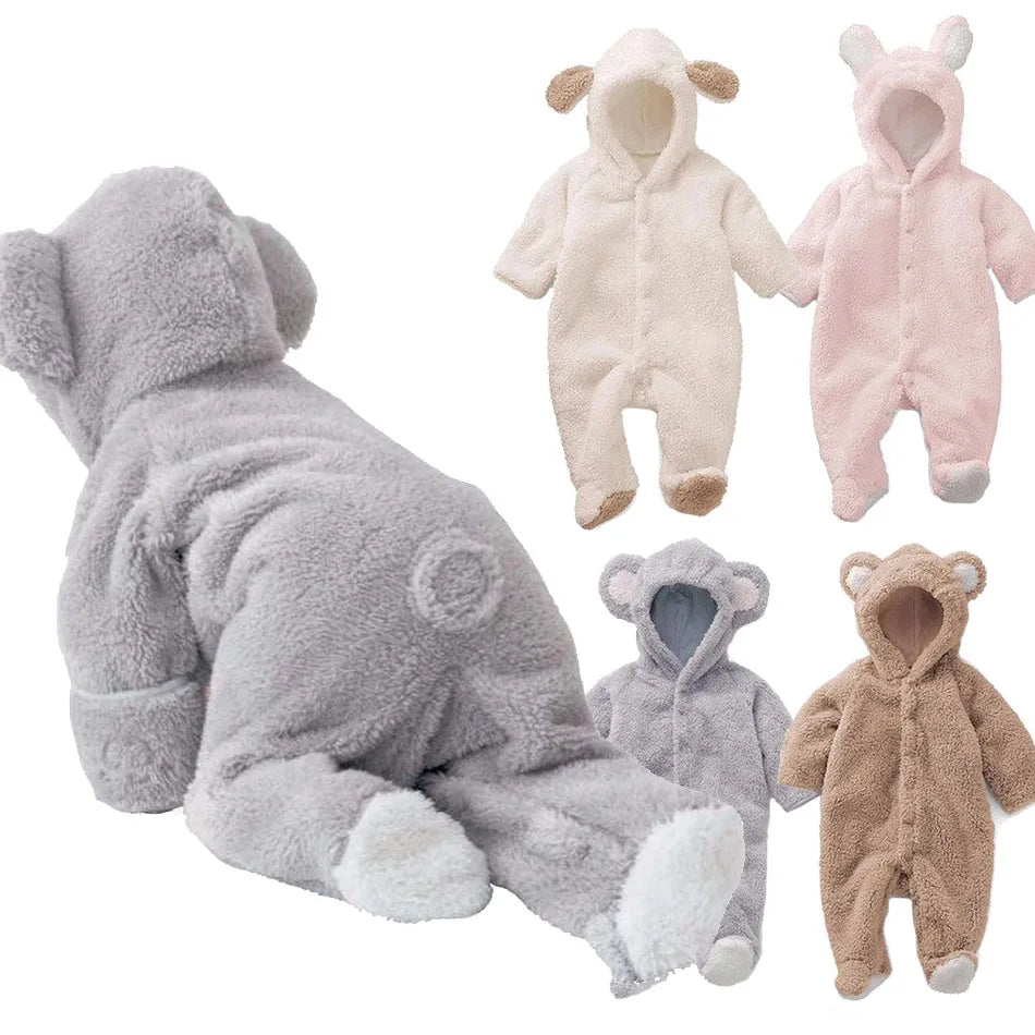 Cozy Fleece Animal Baby Rompers | Perfect for Newborns