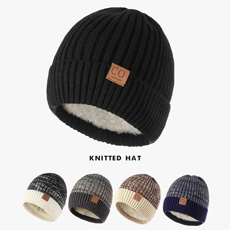 Unisex Warm Lined Knit Beanie | Cozy Brimless Ski Hat for Winter