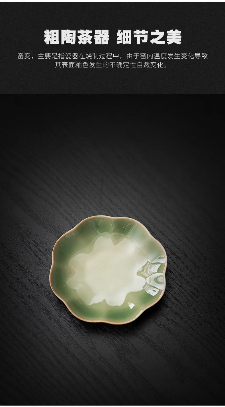 Japanese Ceramic Petal Coaster | Elegant Anti-Scald Teaware Accessory