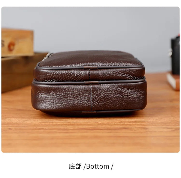 Men's Casual Sling Messenger Bag | Genuine Leather Crossbody