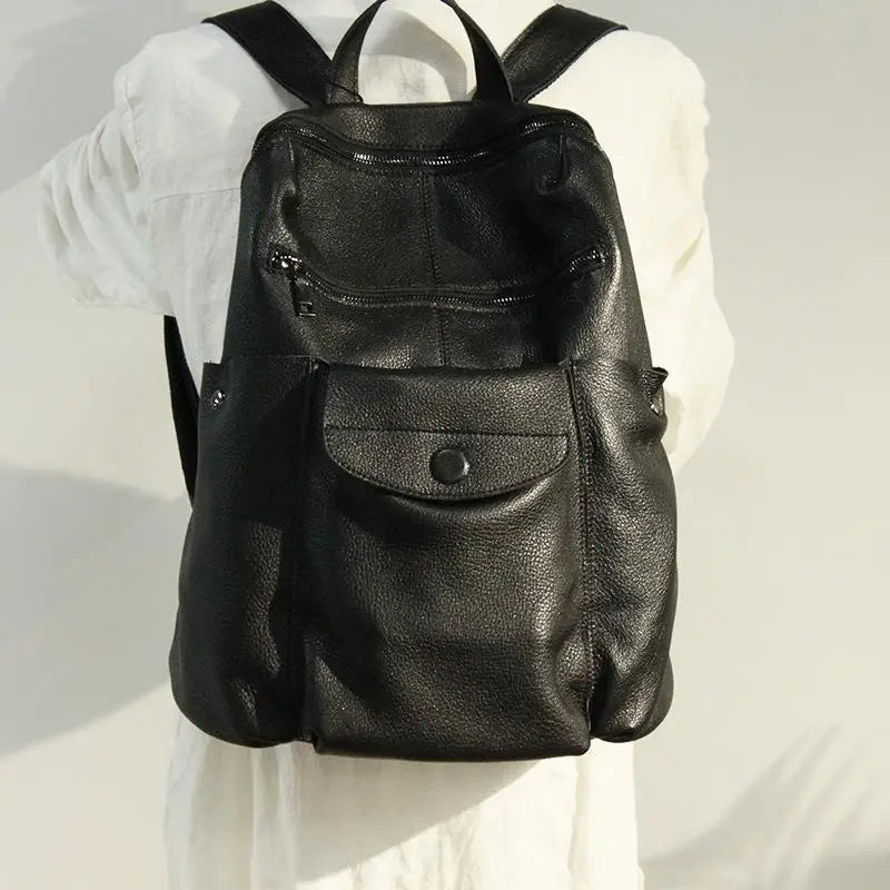 High Capacity Leather Travel Backpack for Women | Versatile Fashion