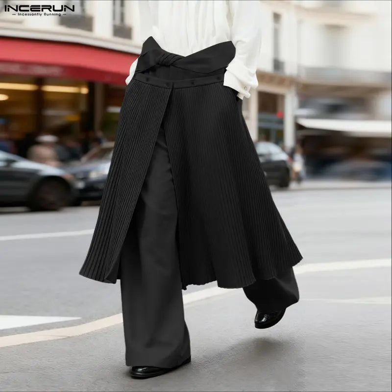 Men's Stylish Wide Leg Joggers | Casual Patchwork Pants 2026