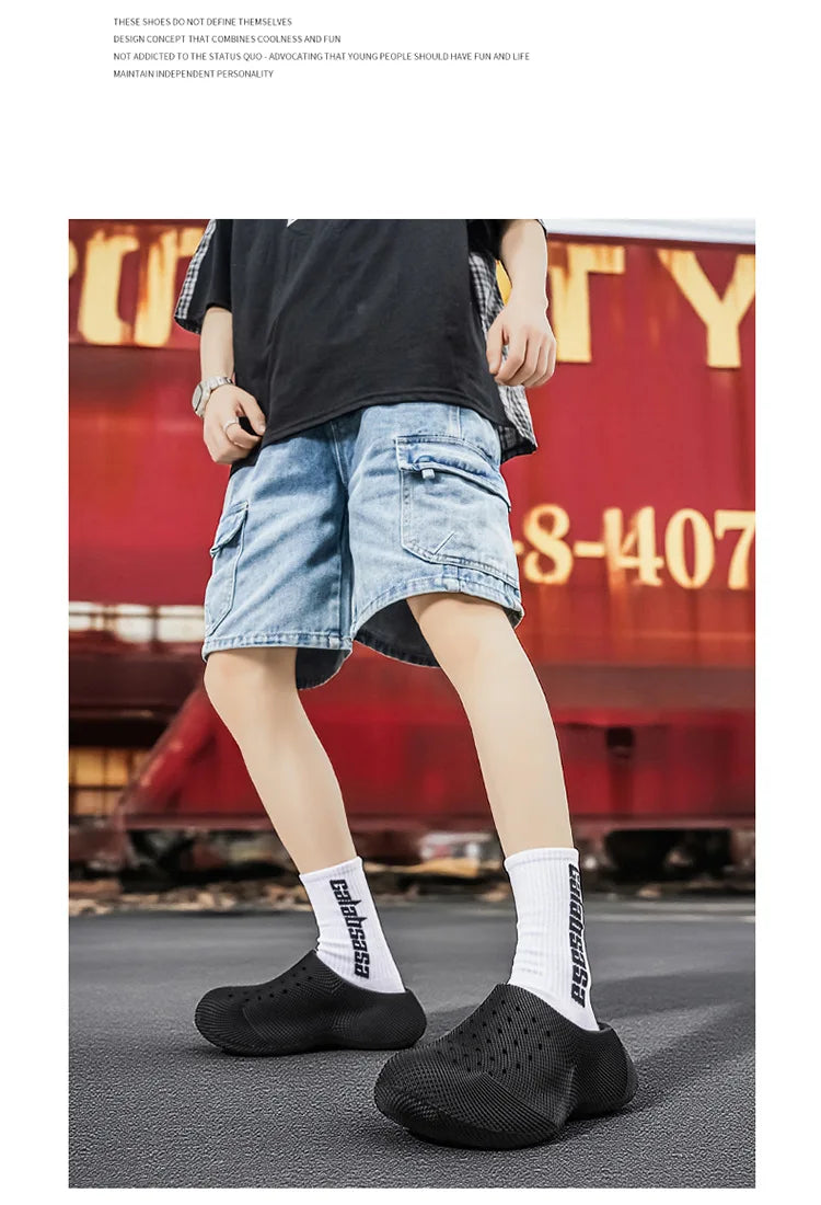 Generic Closed Toe Clogs 3d Printed Thick Sole Non Slip Soft Cushion Casual Summer Outdoor Slippers For Men Women Couple