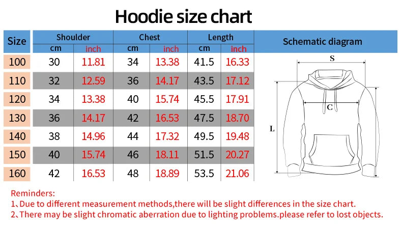 Cosplay Hoodie for Kids & Adults | Casual Long Sleeve Sweatshirt