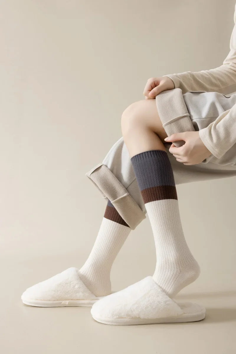 Women's Cotton Color Matching Knee Socks | Fashion-Forward Style