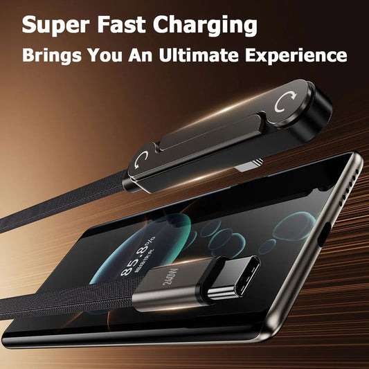 1.5m Foldable Fast Charging Cable & Phone Holder | Ultra-Fast Data