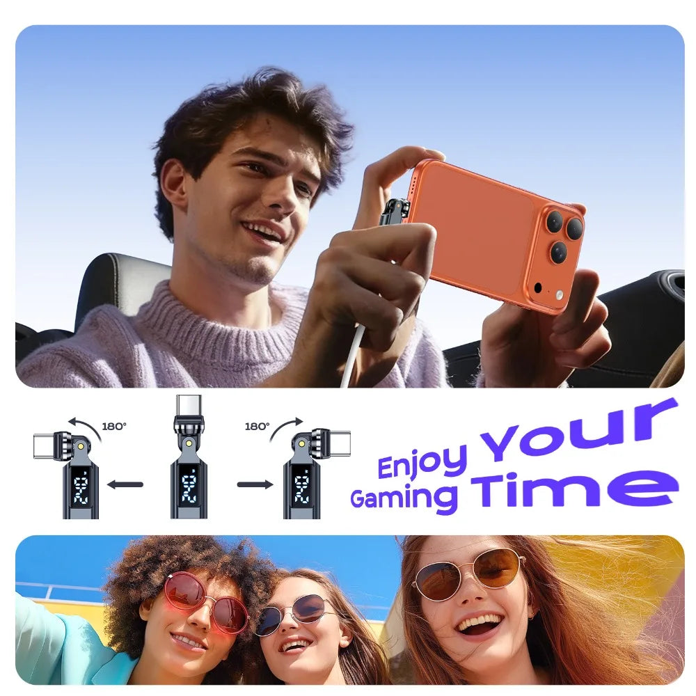 USB C OTG Adapter with Digital Display | Fast 5A Charging Converter