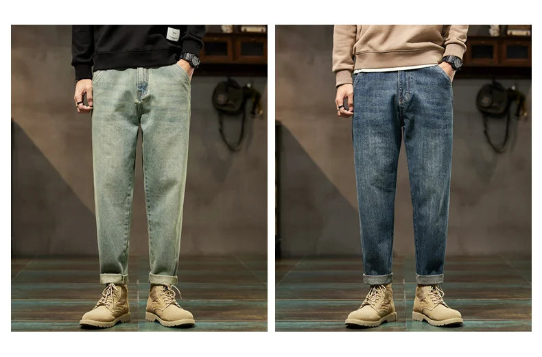 Men's Retro Loose Harem Denim Pants | Stylish Versatile Cargo Trousers