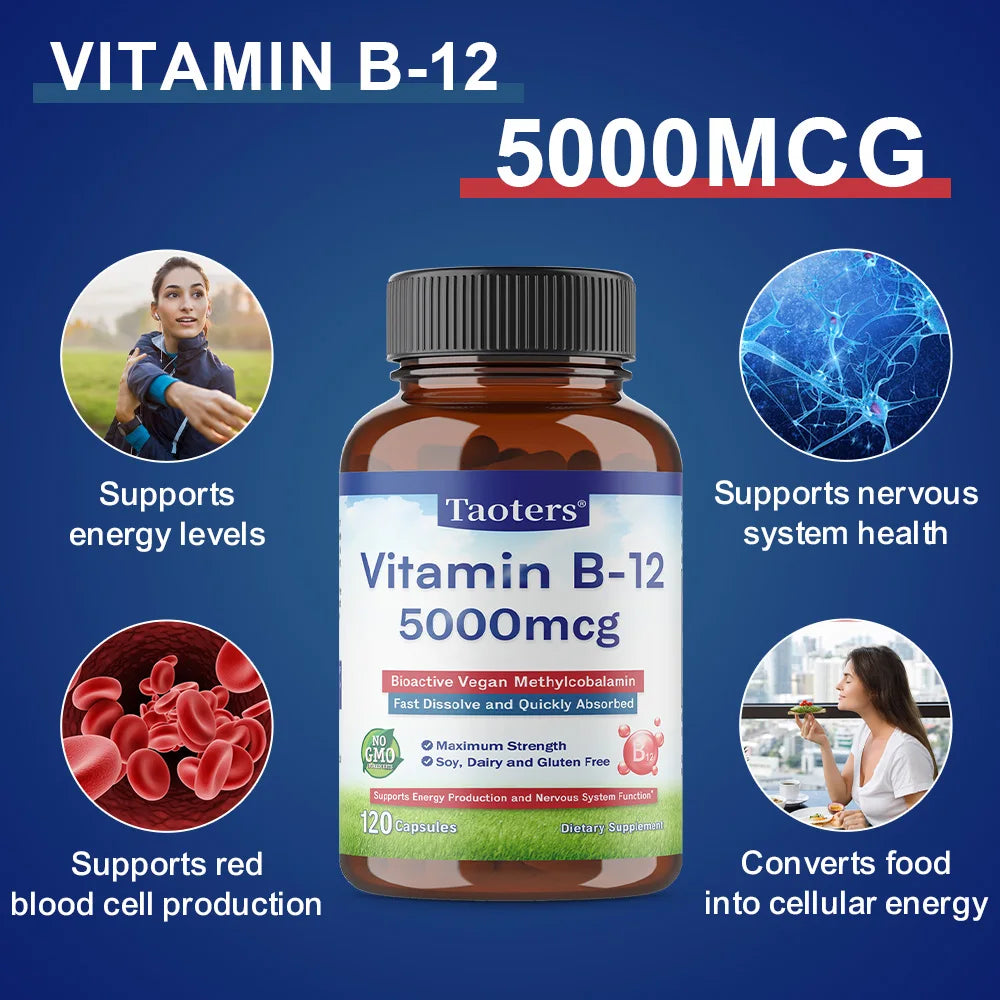 Vitamin B12 Capsules 5000 Mcg | Boost Your Energy Naturally