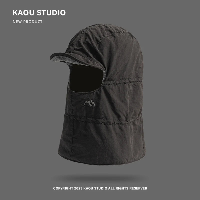 Unisex Outdoor Cold-Proof Fleece Face Mask & Ear Bomber Cap