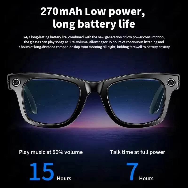 AI Smart Glasses with 8MP Camera & Bluetooth Features