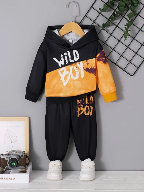 Boys Color Block Hoodie Set | Trendy Autumn/Winter Outfit