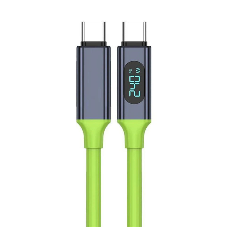100W USB Type C Cable | Fast Charging Data Cord with LED Display