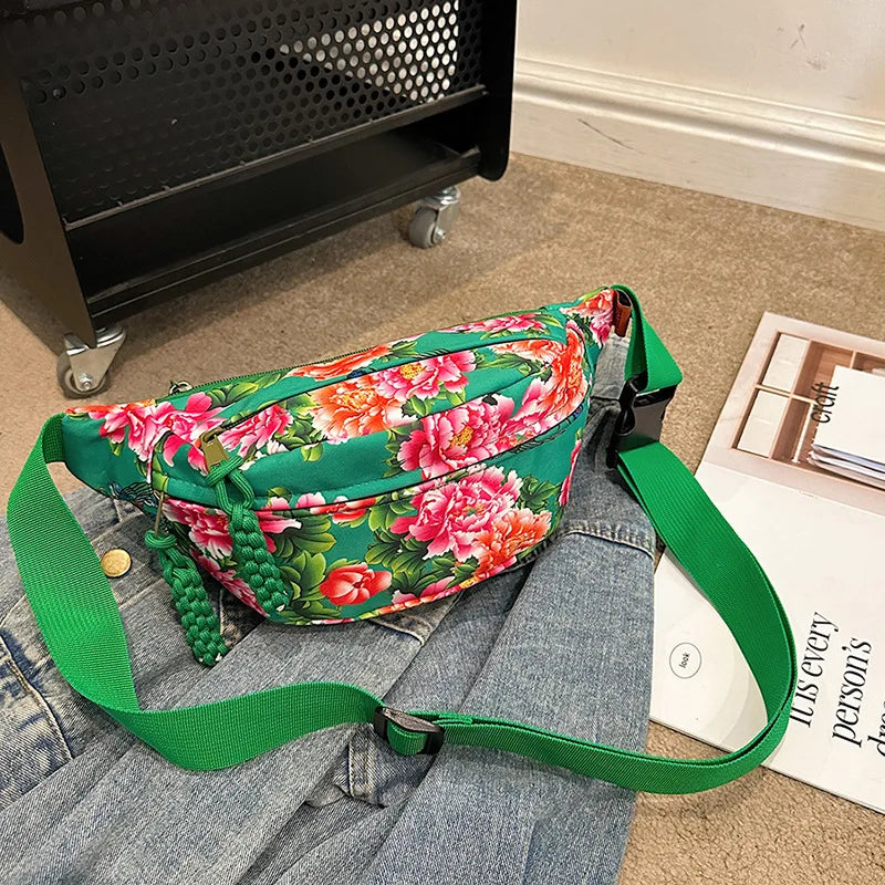 Stylish Floral Chest Bag | Unisex Crossbody Waist Bag for All