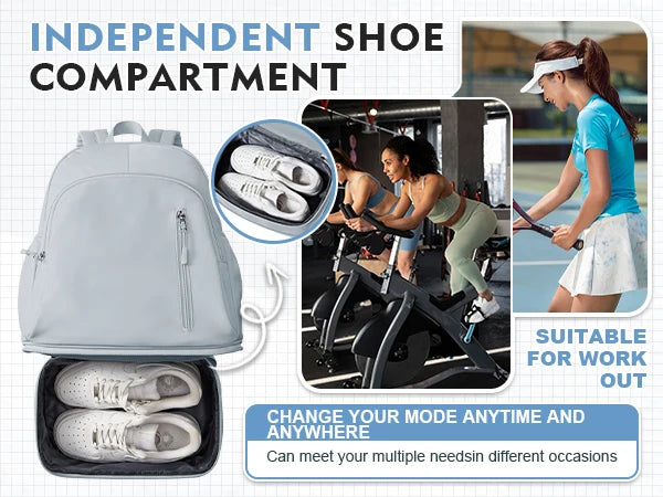 Versatile Sports Backpack | Waterproof Travel Bag with Shoe Compartment