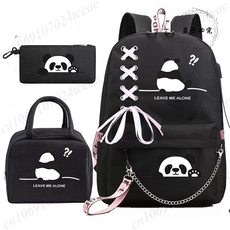 Adorable 3D Panda School Bag Set for Teens | Stylish & Practical