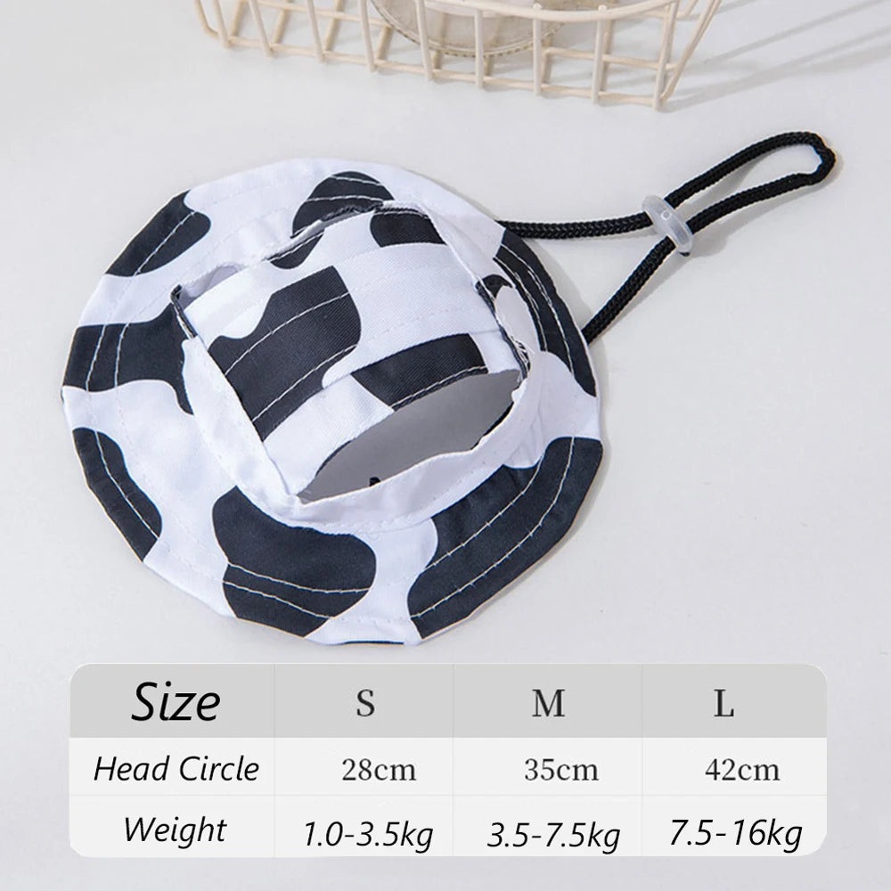 Cute Print Dog Hat for Small & Medium Dogs | Adjustable Pet Cap