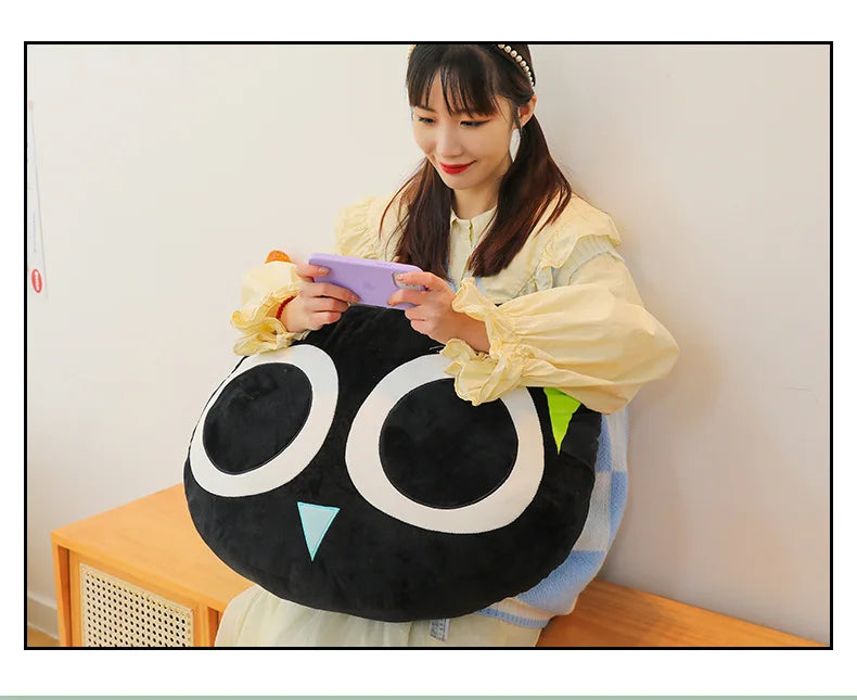 Kawaii Black Cat Plush Toy | Adorable Big Eye Cat Pillow
