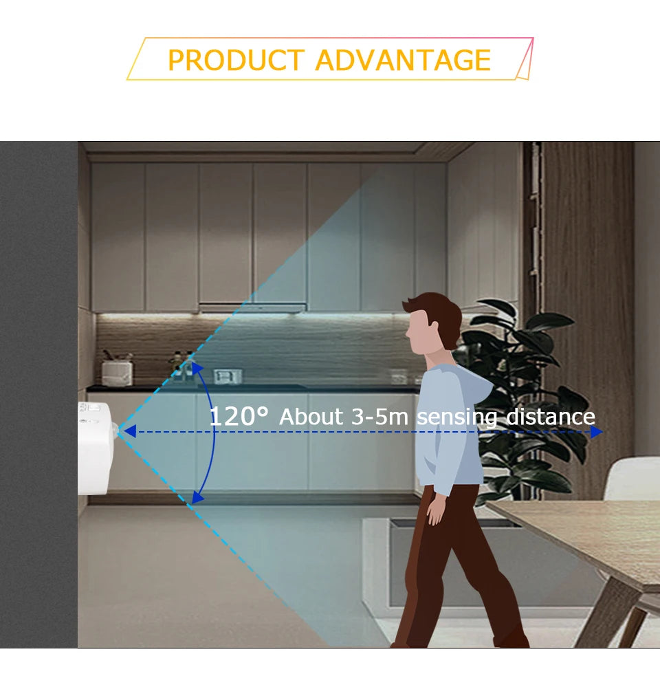 LED Motion Sensor Night Light | 3-Color Temperature Convenience