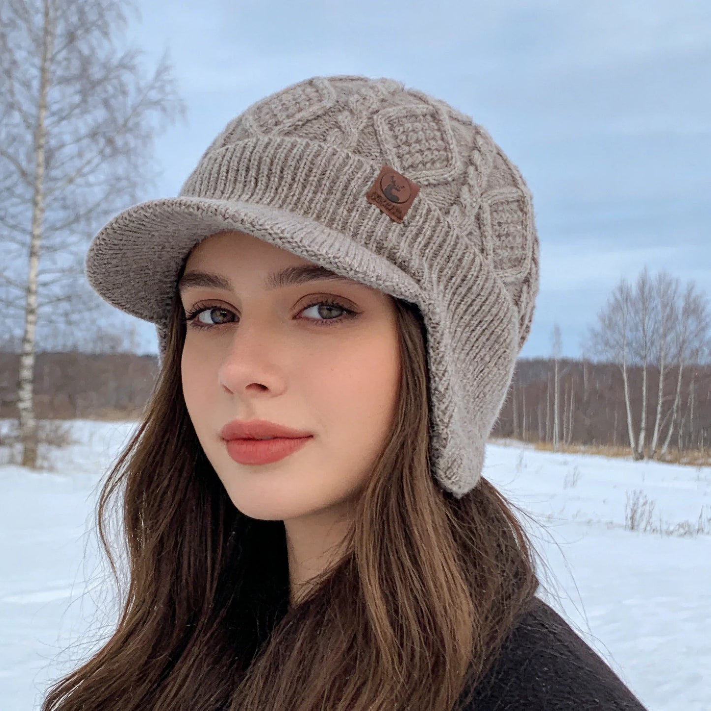 Unisex Fleece Lined Earflap Beanie Hat | Stylish Warm Winter Cap