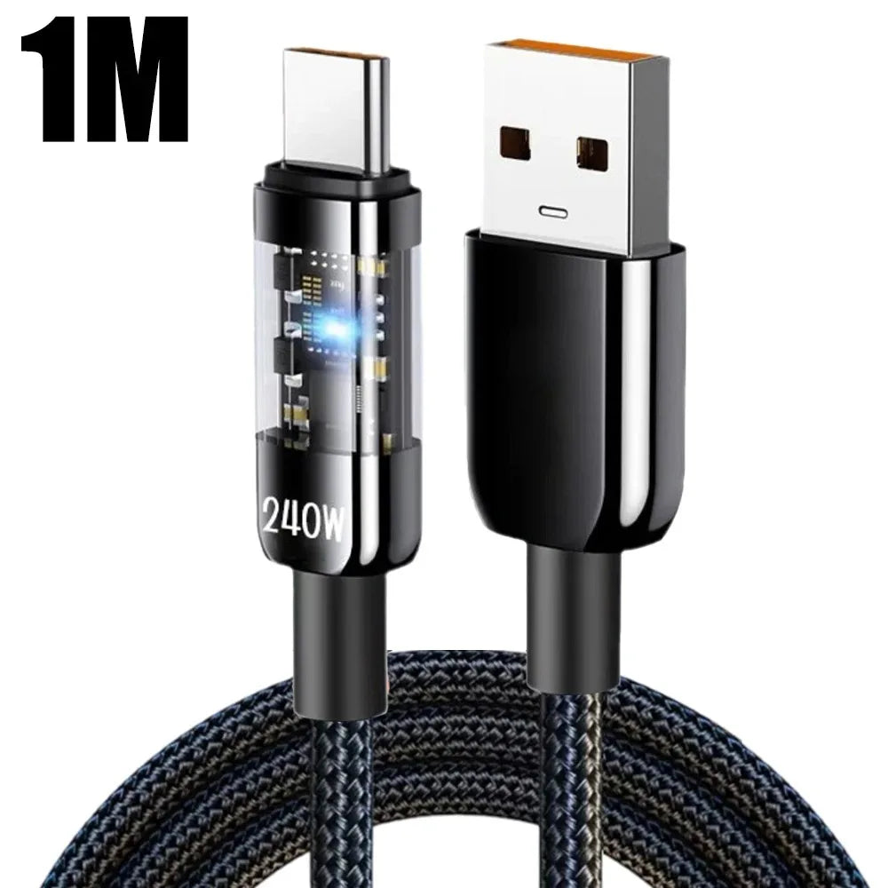240W Fast Charging USB to Type C Data Cable for All Devices