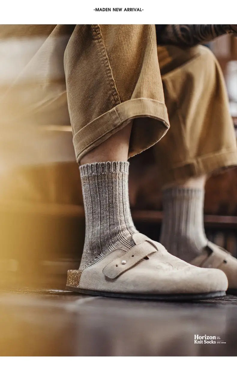 Men's 3-Pack Vintage Wool Blend Socks | Cozy Thermal Comfort