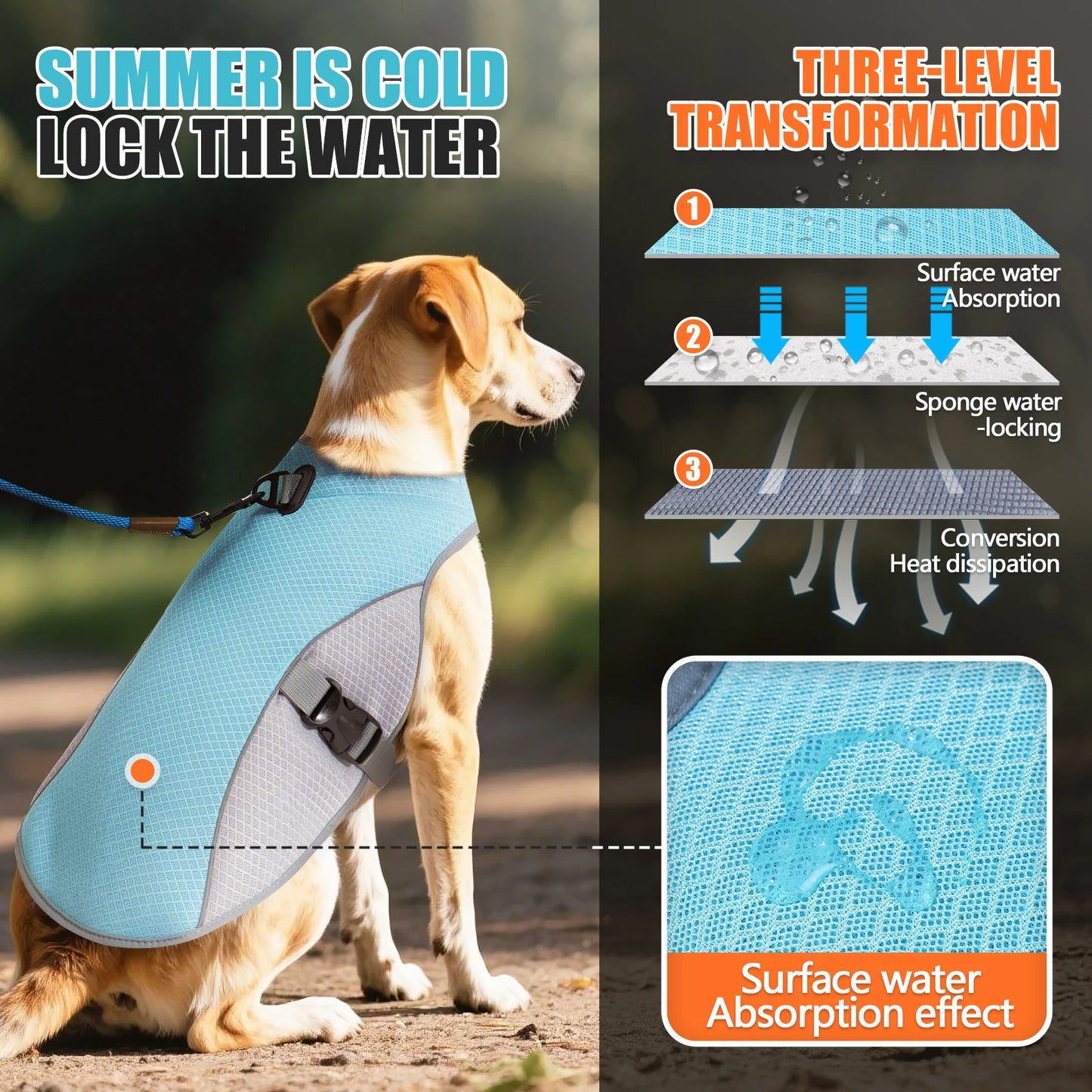 New Pet Dog Cooling Vest Clothes Reflective Coat Cool Jacket Harness For Small Medium Large Dog Cats Clothing in Summer