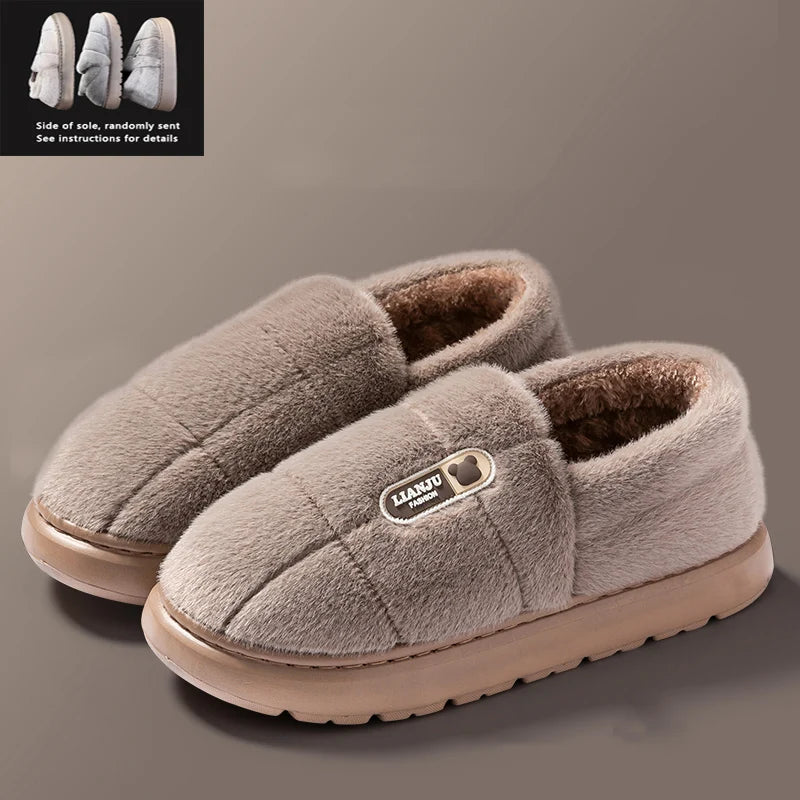 Men's Plush Winter Slippers | Cozy Non-Slip Warm Home Shoes