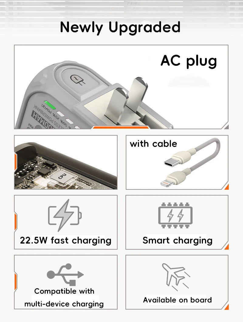 20000mAh Magnetic Wireless Power Bank with Fast Charging Stand