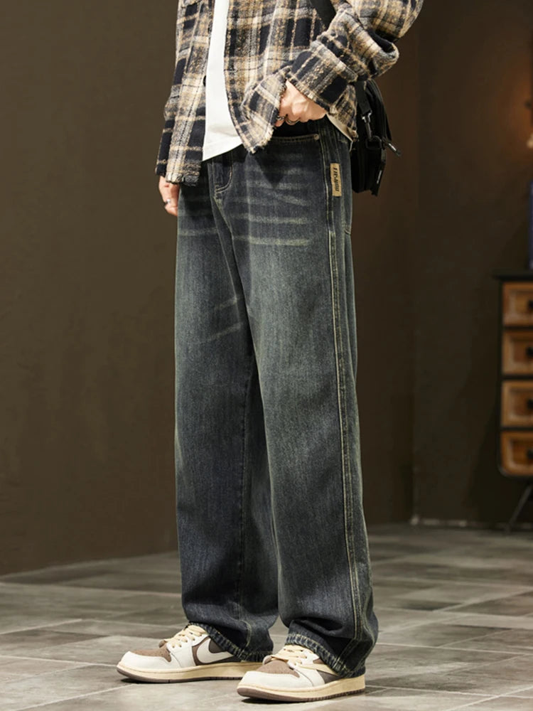 Men's Vintage Casual Jeans | Trendy Loose Fit Wide Denim Pants