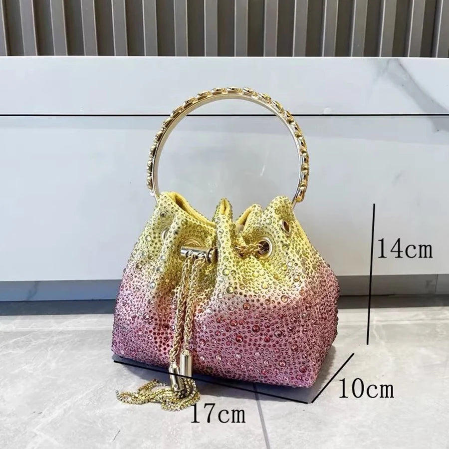 Bolso de mano y tote elegante de noche | Bolso de mujer con borla brillante